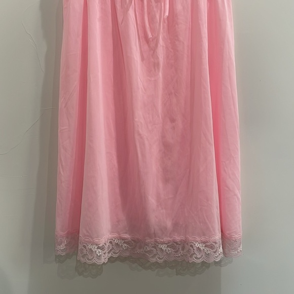 Vintage Montgomery Ward Pink Lace Slip Nightgown Dress Size Large Made In USA - Picture 3 of 13